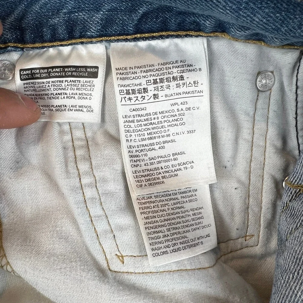 Levis 505 Jeans Mens 40x30 Regular Fit Light Wash Denim Pants‎ Classic
